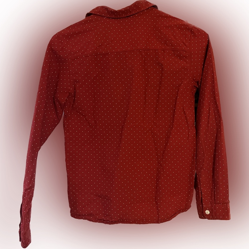 H & M red with white dots boys button up.